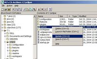 MCA folder context sensitive menu
