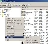 MCA tree context sensitive menu